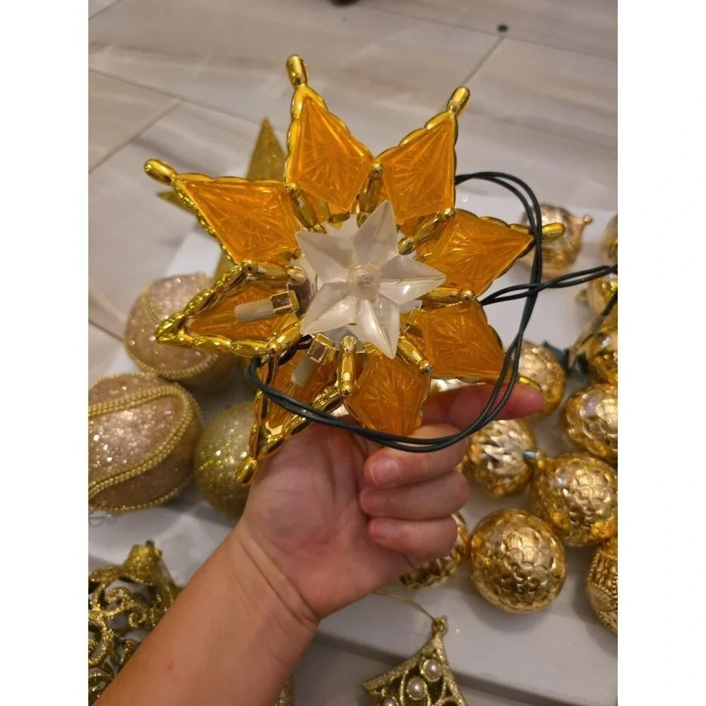 Christmas‎ Gold Silver Matte, Shiny & Glitter Ball Ornament Lot 50
